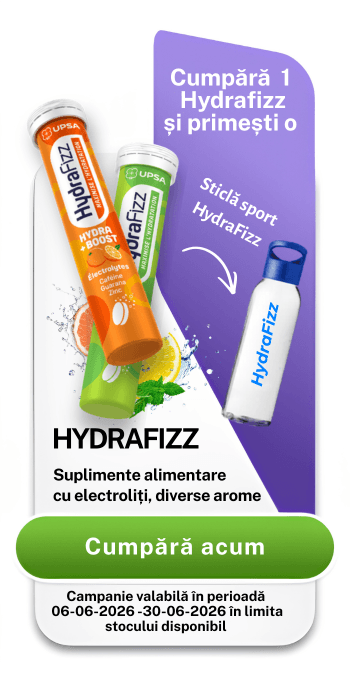 Adauga in cos un produs din lista selectata si primesti o Sticla sport HydraFizz